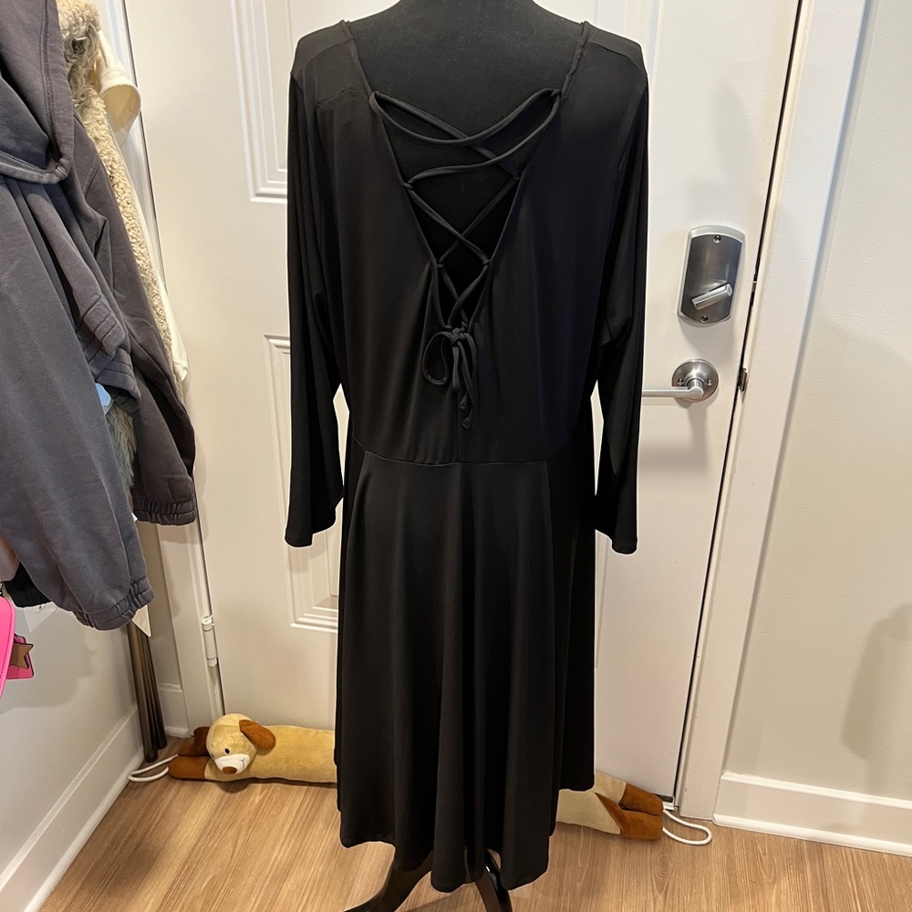 TORRID Little black skater tie back dress 3X. NWT - Picture 6 of 7